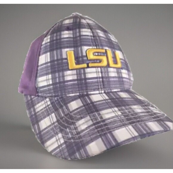 LSU Baseball Hat Captivating Headwear NCAA Purple Plaid Cap  OSFA Embroidered - Picture 1 of 8